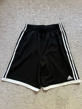 adidas Boy XL- Black Training Shorts with Subtle Logo/ there is little stain